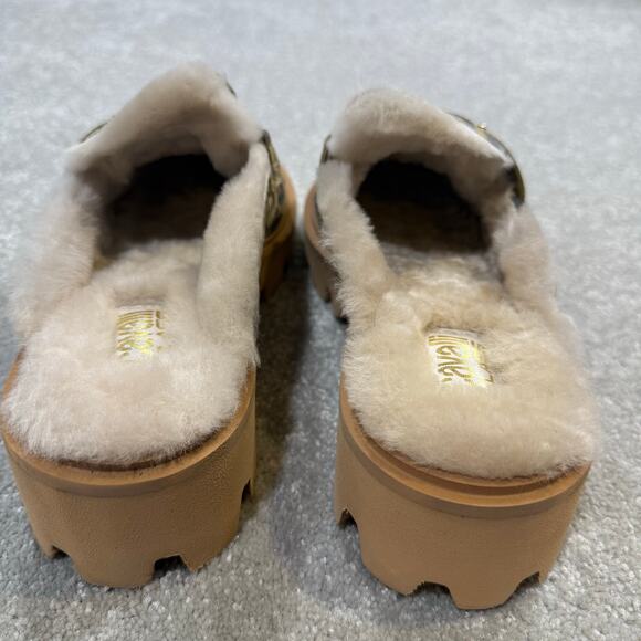 Roberto Cavalli Class NIB Cortina Faux Fur Lug Loafer Mule Leopard Buckle Sz 8M - Picture 7 of 14